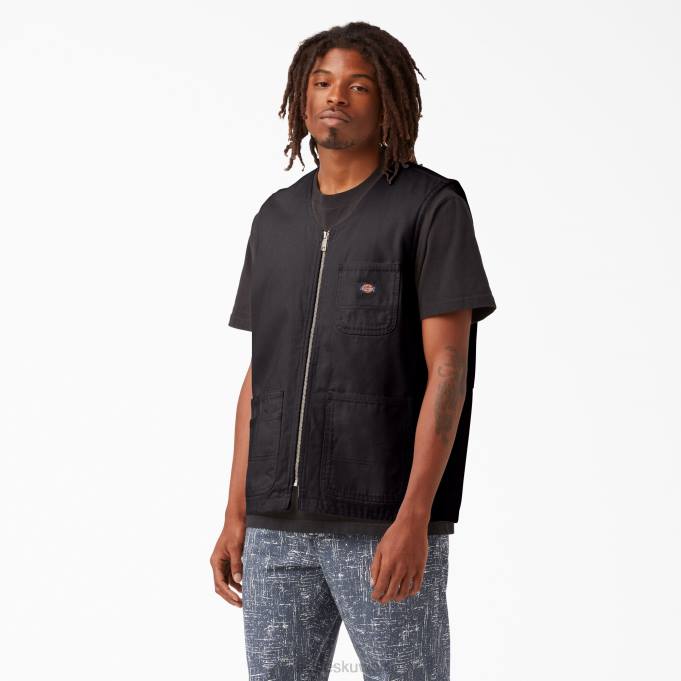 Dickies رجال سترة نجار بطة مغطاة بالحجارة أسود مغسول بالحجارة (sbk) ثياب 84441055