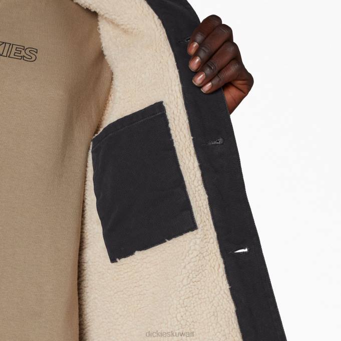 Dickies رجال اصطف البط الحجري معطف الأعمال الروتينية أسود مغسول بالحجارة (sbk) ثياب 84441101