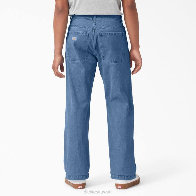 Dickies رجال بنطال جينز بركبة مزدوجة وقصة فضفاضة أزرق نيلي مغسول بالحجر (snb) ثياب 8444120