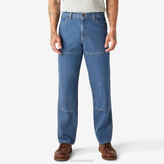 Dickies رجال بنطال جينز بخصر مرتفع ومريح أزرق نيلي مغسول بالحجر (snb) ثياب 8444189