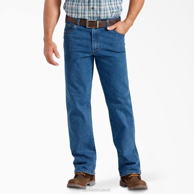 Dickies رجال الخصر النشط مريح الجينز أزرق نيلي مغسول بالحجر (snb) ثياب 8444225