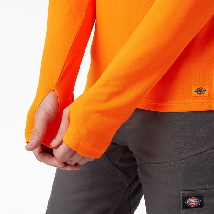 Dickies رجال تي شيرت بأكمام طويلة temp-iq 365 نيون أورانج (نا) ثياب 8444705