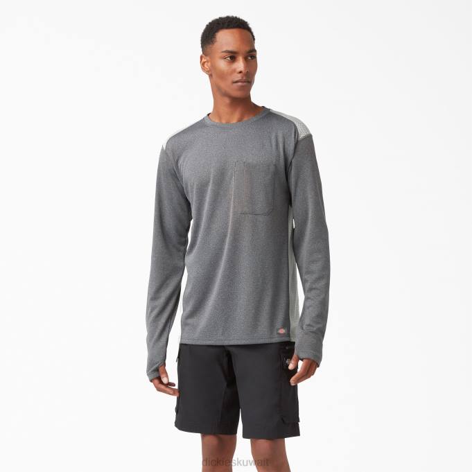 Dickies رجال تي شيرت بأكمام طويلة temp-iq 365 هيذر رمادي غامق (ghf) ثياب 8444702