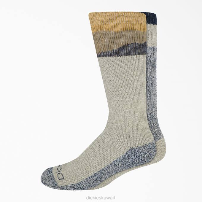 Dickies للجنسين جوارب طويلة من ألياف الفحم الثقيل - عبوة من قطعتين كاكي فاتح (tk) مُكَمِّلات 84443019