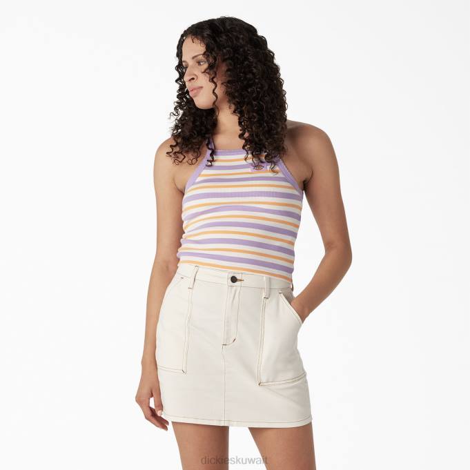 Dickies نحيف أعلى خزان اقتصاص ضلع متماسكة شريط معرض الصيف الأرجواني (ums) ثياب 84442086