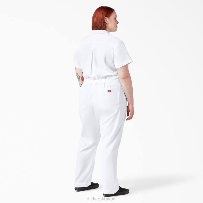 Dickies نحيف بالإضافة إلى المآزر قصيرة الأكمام التبريد المرن أبيض (wh) ملابس العمل 84441554
