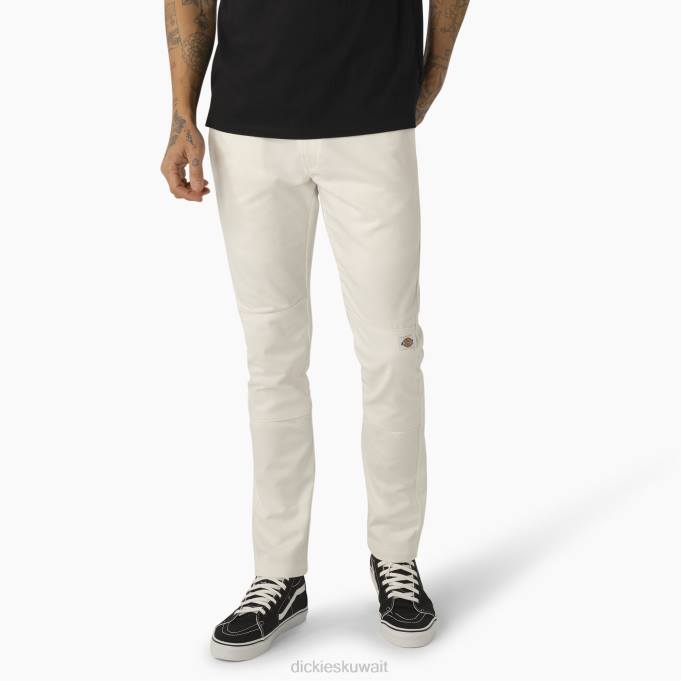 Dickies رجال تناسب نحيل السراويل العمل الركبة مزدوجة أبيض (wh) ملابس العمل 844449