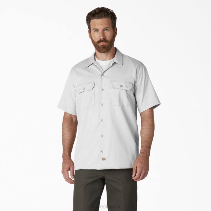 Dickies رجال قميص عمل بأكمام قصيرة أبيض (wh) ملابس العمل 8444502