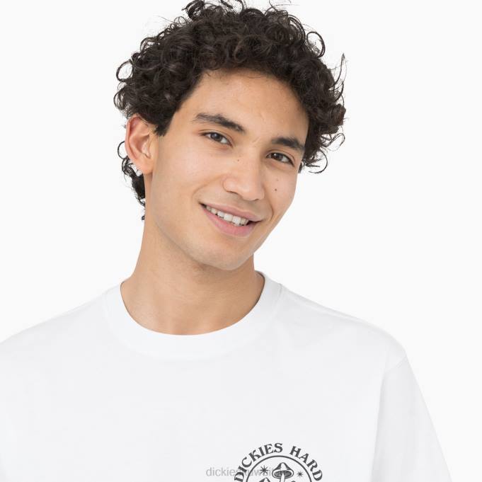 Dickies رجال تي شيرت بايسايد جاردنز بأكمام قصيرة أبيض (wh) ثياب 8444586