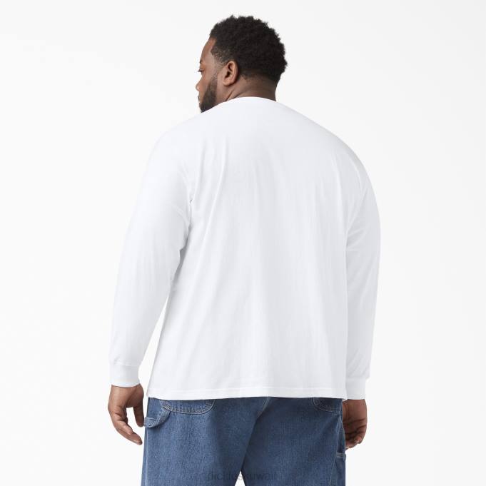 Dickies رجال تيشيرت طويل الأكمام ثقيل الوزن أبيض (wh) ثياب 8444613