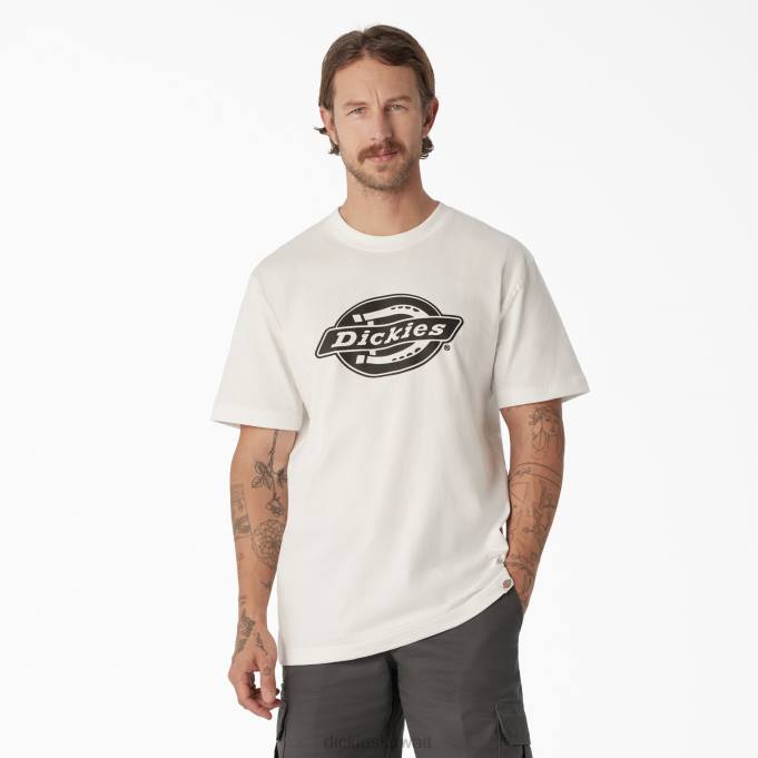 Dickies رجال تيشيرت بأكمام قصيرة وشعار ثقيل الوزن أبيض (wh) ثياب 8444741