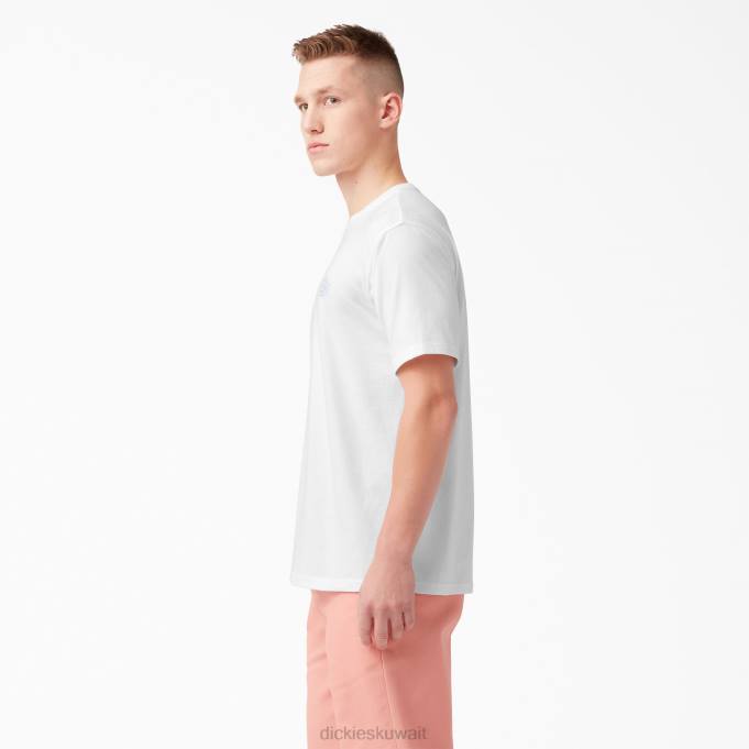 Dickies رجال تي شيرت بطبعة شعار الماركة من الخلف أبيض (wh) ثياب 8444752