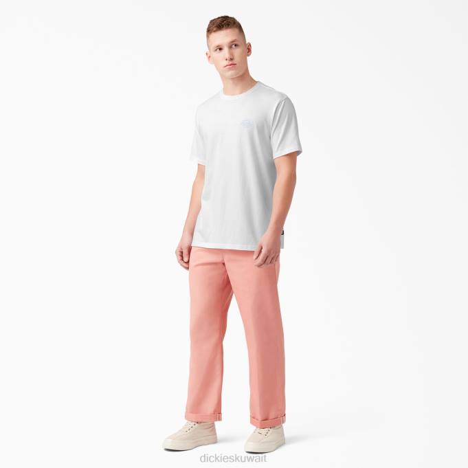 Dickies رجال تي شيرت بطبعة شعار الماركة من الخلف أبيض (wh) ثياب 8444752