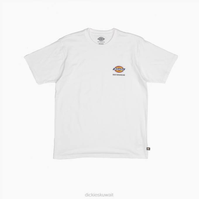 Dickies رجال تي شيرت رياضي بقصة عادية وشعار على الصدر أبيض (wh) ثياب 8444862