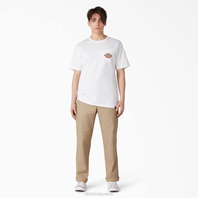 Dickies رجال تي شيرت بجيب بشعار الماركة على الصدر أبيض (wh) ثياب 8444898