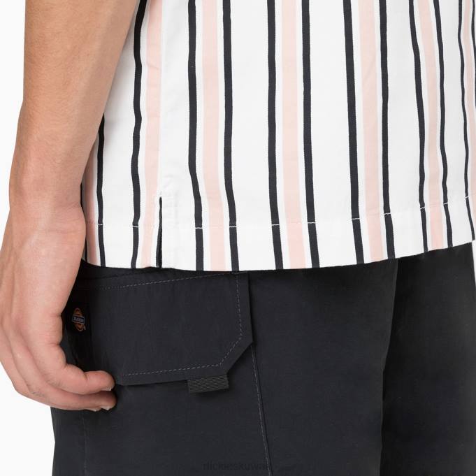 Dickies رجال قميص مريح بارد على شكل لوح التزلج أبيض / لوتس / شريط أسود (wus) ثياب 8444826